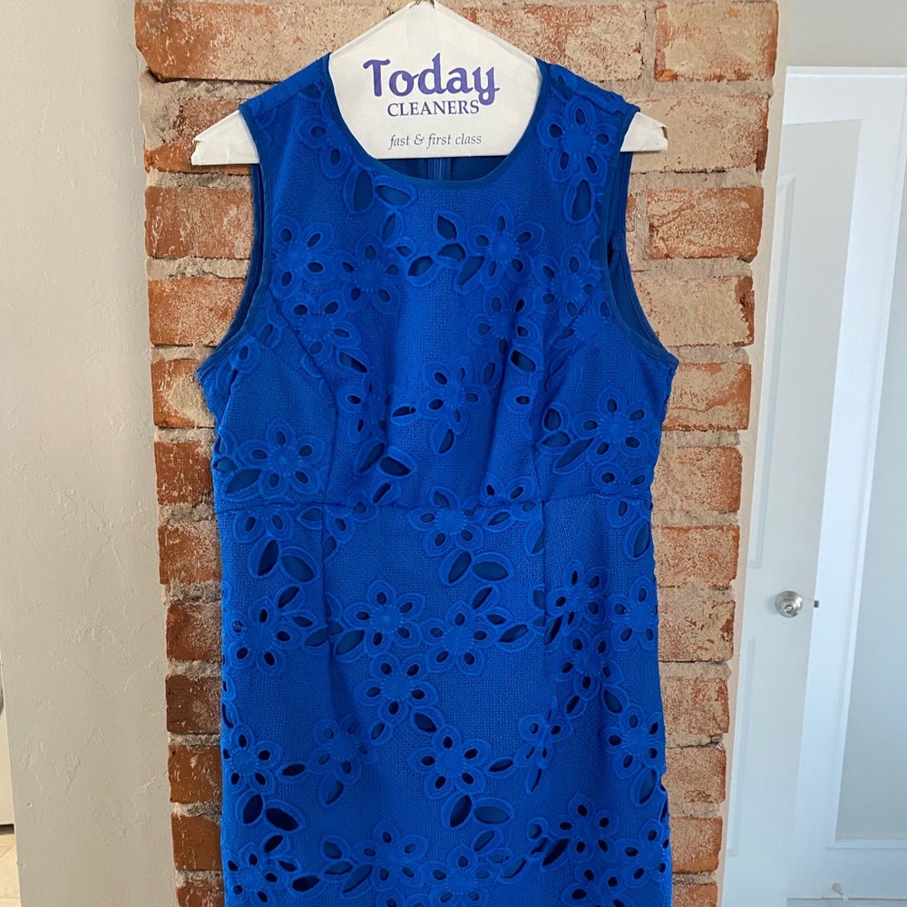 Royal blue eyelet dress